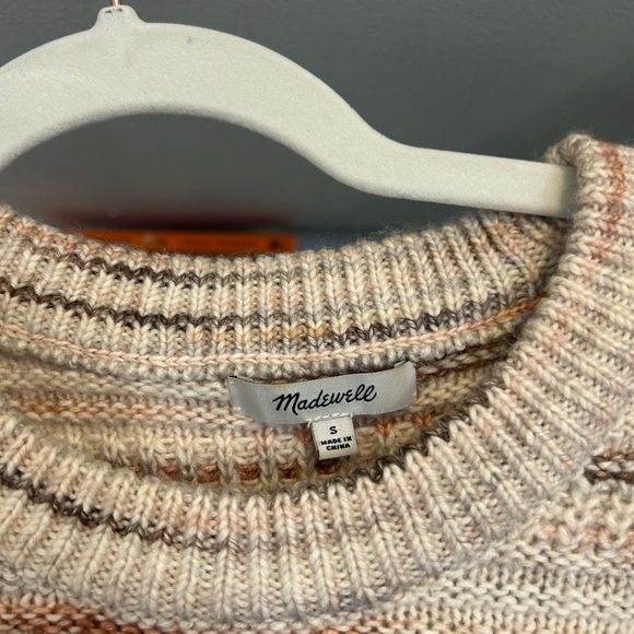MADEWELL Knit Sweater w Tan/Beige Stripes - Picture 3 of 3